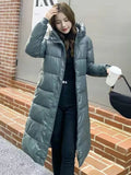 2022 Fashion Long Jacket Female Puffer Cotton Padded Jacket Thick Down Parka Women Hooded Winter Warm Coat Snow