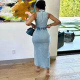 Women's Dress Women's Fashion Sexy Sleeveless Roll-Open