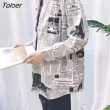 Women Printed Leisure Chic Unisex BF Couples Thin Breathable Fashion All-match Summer 2XL Loose Ulzzang Retro New