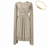 With Belt Women's Summer New Fashion Elegant V-Neck Cape