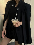 Black Korean Blazer For Women Notched Collar Long Sleeve Solid Minimalsit Casual Blazers Female Fashion Clothes