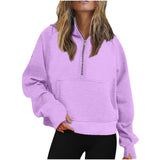 New Fall / Winter 2023 Ladies Scuba Sports Semi-Zip Yoga Dress, Loose, Short Hoodie And Velvet Hoodie-Outfit