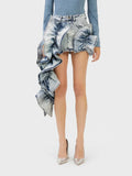 Toloer Spring New Fashion Temperament Splicing Flounce Pressure Pleated Design Sense High Waist Show Thin Skirt A Word Skirt-Outfit