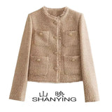 New Women's Coarse-Spinning Pure Color Casual Coat Short Coat