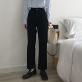 Korean Retro Khaki Wide Leg Jeans Women's Loose Slim Fit High Waist Fashion Women's Jeans High Waist Jeans Women's