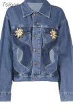 Fashion Women's Jeans High Waist Cross Contrast Color Hollow Out Metal Button Straight Denim Pants Summer 2023 New