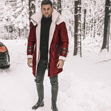 New Fur Integrated Men's Coat Black Five-Burst Thick Coat With Thick Coat
