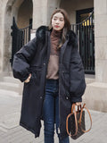 2022 Winter Big Fur Collar Parka Women Warm Long Jacket New Winter Snow Coat Women Loose Cotton Padded Parkas