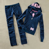 Toloer / Fall 2023 PINK Women's Brand Velvet Fabric Tracksuits Velour Suit Women Tracksuit Hoodies And Pants SIZE S - XL 102-0-Outfit