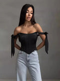 Slimming Small Blouse Female Feeling Dew Back Strap Collarbone Irregular Fish Bone