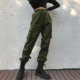 Rockmore Harajuku Ribbon Cargo Pants Women Joggers Winter Sweatpants Trousers Black Loose Wide Leg Sweat Pants