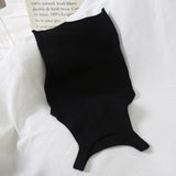 Women Crop Top Off Shoulder Stretchy Knitted Tank Tops Female Sleveless Vest Halter Casual Summer Tops For
