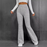 New Wish Autumn And Winter Fashion Casual Pure Color Micro-Slung High-Rise Trousers Slimming Trousers
