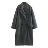 And Winter New Casual Loose Double-Breasted Coat Coat-Outfit
