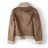 Toloer Winter New Women's Double-Sided Fur Integrated Suede Motorcycle Style Jacket Coat Female-Outfit