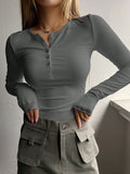 Autumn And Winter Wishebay Women's New Button Ribs Knitted
