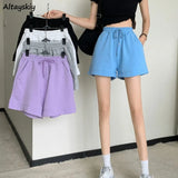 Women 5 Colors Leisure Fashion Cozy Summer Hot Loose Korean Style Ins All-match Solid Simple Ulzzang High Waist Chic