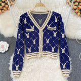 Spring Autumn Knited Two Piece Set Women Clothing Sets Casual Long Sleeve Sweater Cardigan + Wide Leg Long Pants