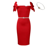 Women's Famous Temperament Three-Dimensional Flowers Elegant Banquet Dress Bag Hip