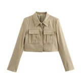 2025 New Women's Double Pocket Coat Top + Pants