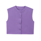 New Series Buckle Collar Vest Top