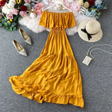 Shoulder Dress Summer Fairy Beach Dress Boho White Long Sexy Dresses For Women Party Elegant 2022 Korean Ruffle Clothes