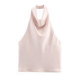 Summer New Silk Hysm Texture Hanging Neck Dress 3203317 Vatry Dress