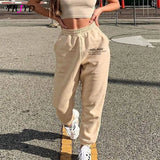 Print Women Casual SweatPant Hip Hop Loose Cotton High Waisted Pants Autumn Ladies Streetwear Trousers Joggers