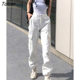 Cargo Pants Women Wide Leg Casual Pant Femme Punk Gothic Female High Waist Trouser Harajuku Pantalones Mujer Harem