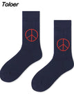 Harajuku Men Socks Funny Colorful Cartoon Dot Striped Sokken Casual Japanese Style Street Skateboard Calcetines