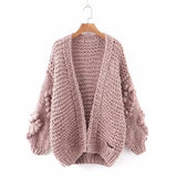 chic jumper white cardigan hand knitted long sleeve autumn winter outwear casual special 3D flower mohair sweaters