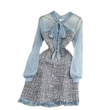 Lady Little Fragrant Temperament Fluttering Lead To The Acceptance Of Waist Thin A Word Lotus Leaf Side Coarse Dress