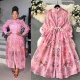 Court Style Dress Spring Dress Design Retro Print Long High-End Temperament Dress
