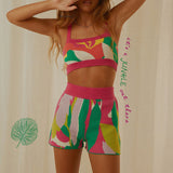 Straps Backless Sexy Top And Shorts Two Piece