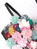 Fashion Women's Print Tank Tops Sleeveless Backless Patchwork Three-dimensional Flower Floral Camis Summer 2023 New