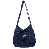 Aesthetic Denim Large Canvas Crossbody Bag-Outfit