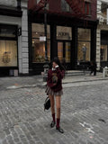 New Women's Bear Embroidered Retro Body Sweater College Style Knitted Shirt