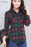 2023 New Vintage Plaid Blouses Shirt Cage Female Long Sleeve Casual Slim Women Big Size Shirt Office Lady Tops