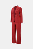 Blazer and Seam Detail Flare Pants