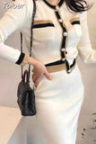 Autumn Women Office Knitted Skirt Set Long Sleeve Pockets Cardigan Tops + High Waist Mini Skirt Knitting 2 Two Pieces