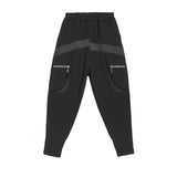 High Elastic Waist Black Zipper Split Long Harem Trousers New Loose Fit Pants Women Fashion Tide Spring Autumn 2023