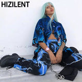 Women's pants harajuku street retro Lightning casual pants loose wide leg trouser suits sweatpants women joggers 2023