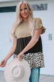 Color Block Flounce Sleeve Babydoll