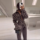 Waist Button Long-Sleeved Shirt Design Sense 2025 Fashion Women's New Casual Coat