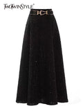 Casual Black Skirt For Women High Waist A Line Solid Minimalist Midi Skirts Female Korean Fashion Clothing 2021