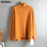 Autumn Winter basic oversize thick Sweater pullovers Women 2021 loose cashmere turtleneck Sweater Pullover female Long
