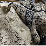 Blouses Womens Clothes Tops Vintage Blusas De Mujer Stand Collar Embroidery Blouse Korean Fashion Long Sleeve