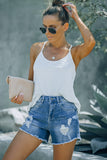 Hem Denim Shorts with