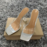 PVC Sandals Women Pointed Clear Crystal Cup High Heel Stilettos Sexy Pumps Summer Shoes Peep Toe Women Pumps Size