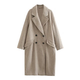 And Winter New Casual Loose Double-Breasted Coat Coat-Outfit